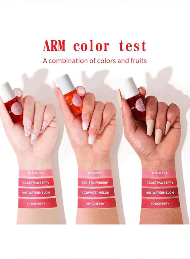 FAFAMOON Lip Tint Stain Set, Mini Liquid Water Tint,Korean Lip Gloss Moisturizing Natural,Long Lasting Waterproof,Multi-Use Lip and Cheek Tint #02 Strawberry - Image 5