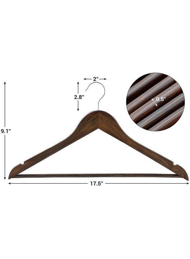 WHISKET WHISKET Solid Wood Hangers,Premium Wood Hangers with 360-Degree Rotatable Hook and Notches, Natural, Heavy Duty Wood Hangers for Coats, Suits, Jackets, Closet (Walnut) [Pack of 10]  - Image 4
