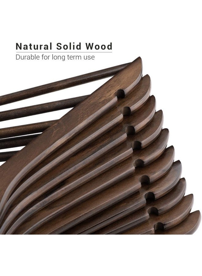 WHISKET WHISKET Solid Wood Hangers,Premium Wood Hangers with 360-Degree Rotatable Hook and Notches, Natural, Heavy Duty Wood Hangers for Coats, Suits, Jackets, Closet (Walnut) [Pack of 10]  - Image 3