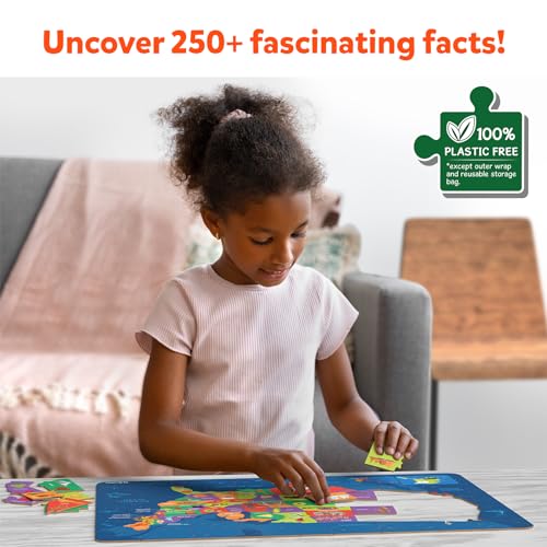Skillmatics United States Map Puzzle - 75 Piece Jigsaw Puzzle, Educational Toy, Geography for Kids, 250+ Facts About The States of America, Gifts for Boys & Girls Ages 6 to 12 - Image 5