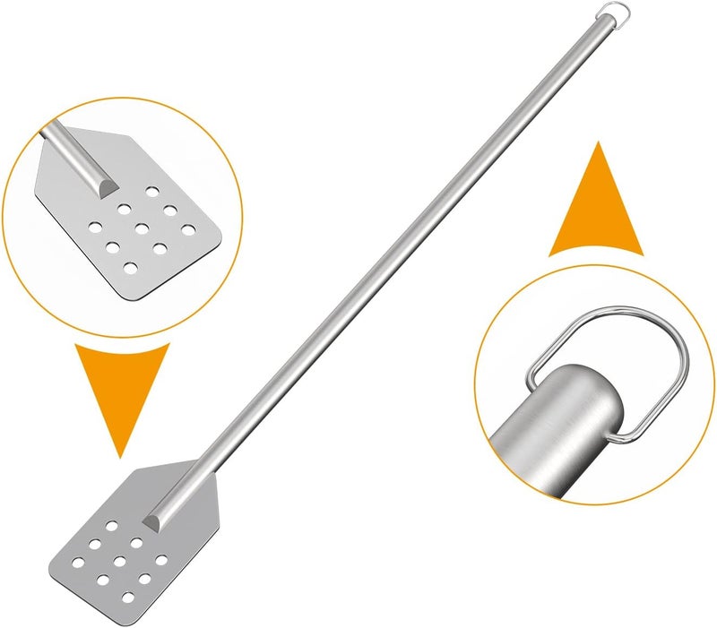 BBQ-PLUS 42 Inch Crawfish/Crab Boil Mixing Stir Paddle Accessories for Stockpots and Fry Pots,Stainless Steel Mash Paddle - Image 2