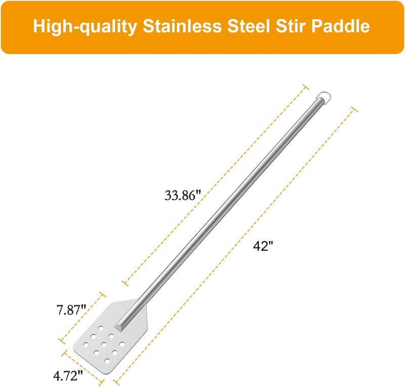BBQ-PLUS 42 Inch Crawfish/Crab Boil Mixing Stir Paddle Accessories for Stockpots and Fry Pots,Stainless Steel Mash Paddle - Image 3