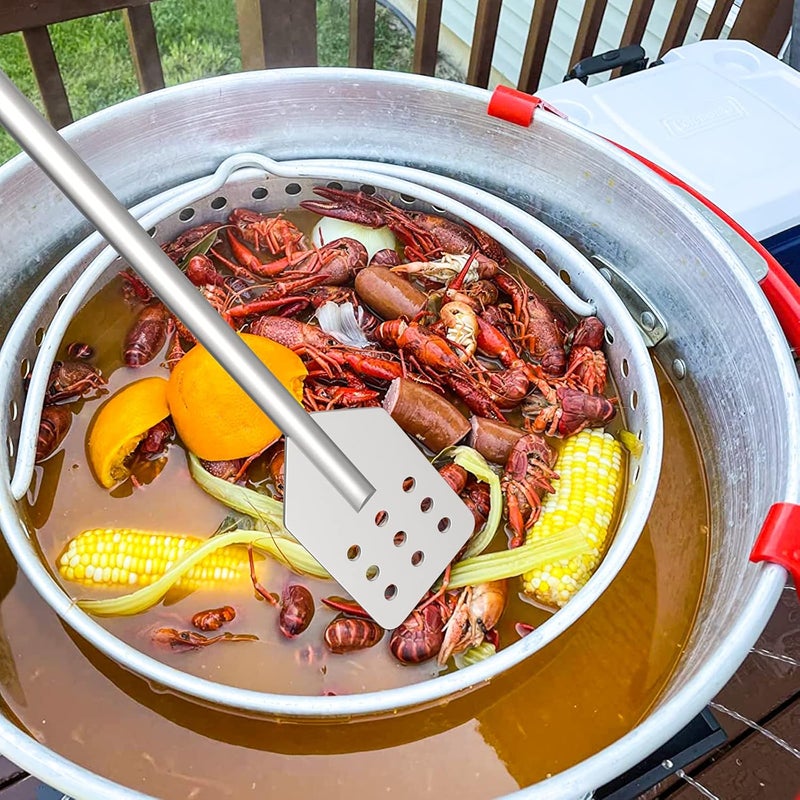 BBQ-PLUS 42 Inch Crawfish/Crab Boil Mixing Stir Paddle Accessories for Stockpots and Fry Pots,Stainless Steel Mash Paddle - Image 4