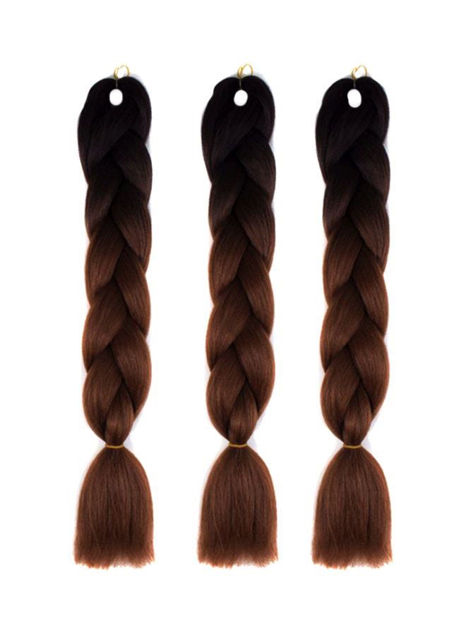 شعر مستعار مموج على شكل ضفيرة طويلة متدرجة للحفلات بني/ أسود 60x4x2سم