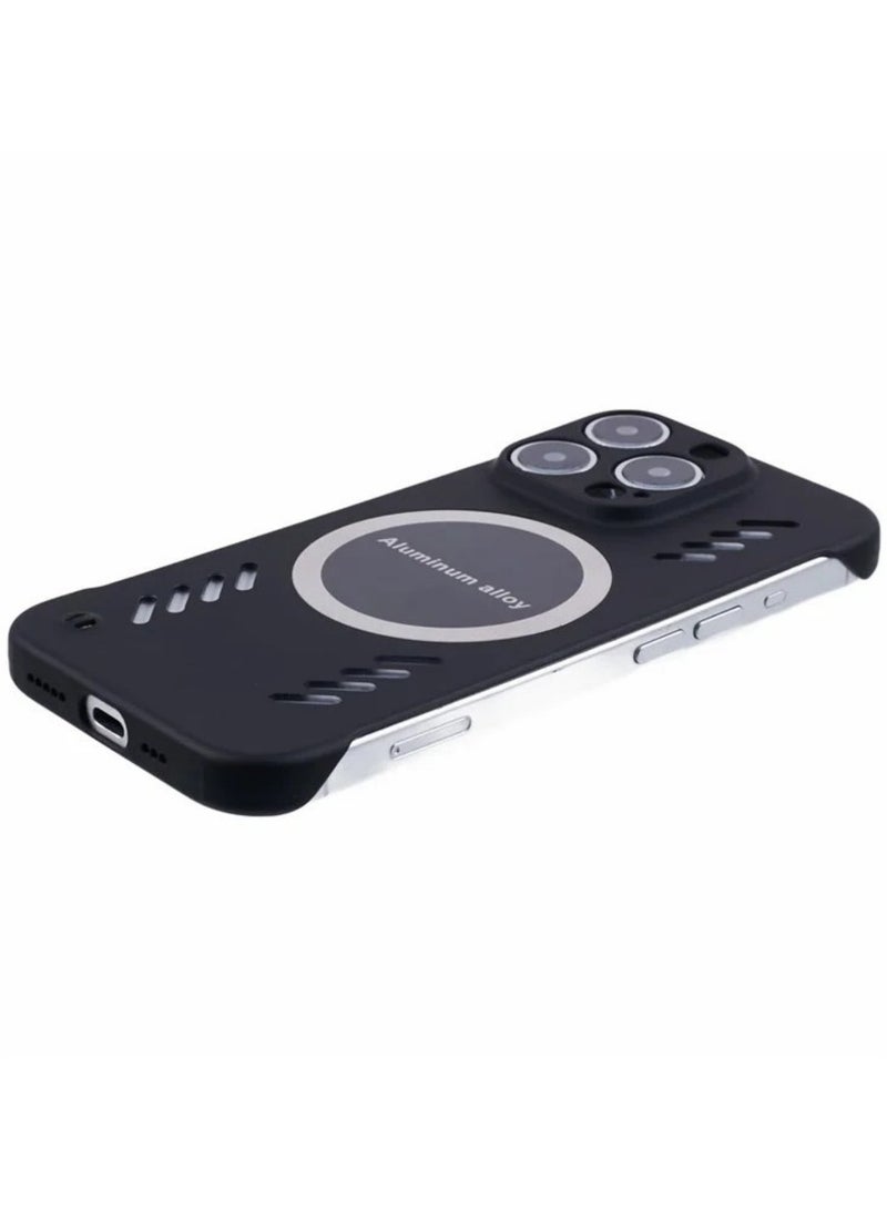 ICARLUS For iPhone 16 Pro Case Hard PC Frameless Heat Dissipation Phone Cover - Black - Image 5