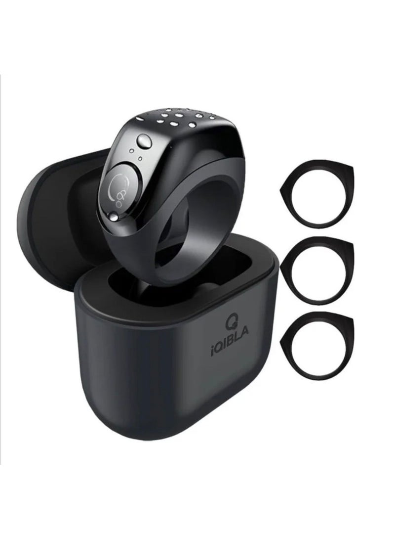 iQIBLA Smart Tasbih Ring with Charging Case - Black 3 Sizes 18/20/22 - Image 1