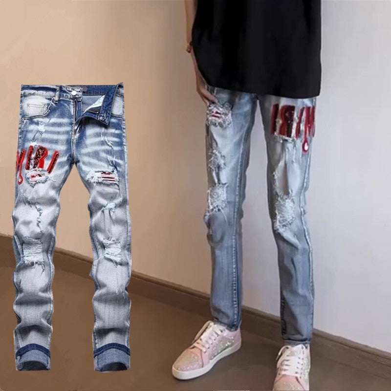 Unisex Classic Denim Jeans Loose Fit Daily Outdoor Wear - Image 1