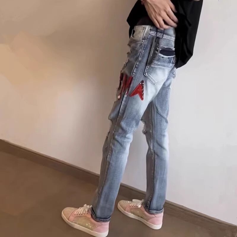 Unisex Classic Denim Jeans Loose Fit Daily Outdoor Wear - Image 2