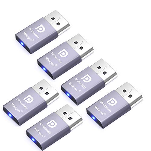 Malarpon DispalyPort Headless Ghost Display Emulator with Blue Light for PC 4K DP Dummy Plug (fit Headless 1080@60Hz-3840x2160@17Hz) 6P - Image 1