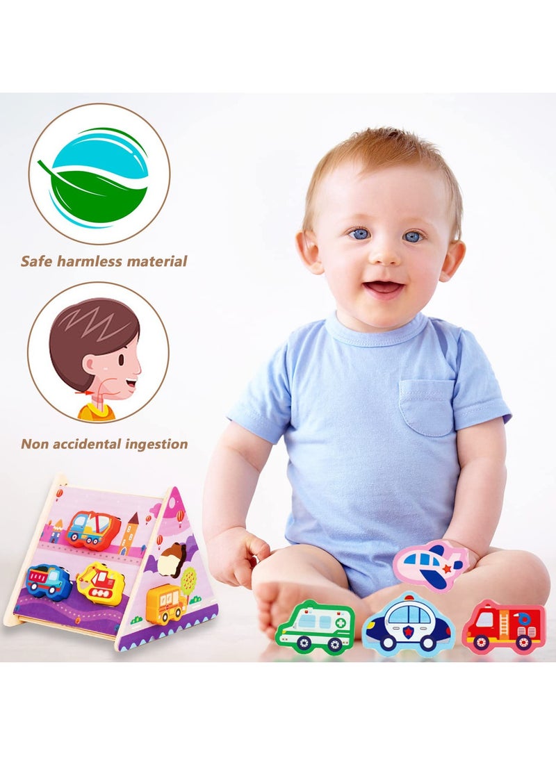 Excefore Wooden Toddler Puzzles Gifts Toys, Infant Kid Learning Educational, Transportation Jigsaw Shape Jigsaw Eco Friendly Child Kid Montessori Stem Travel Toy for 1 2 3 Year Old Boys Girls BabyWooden Toddle - Image 4