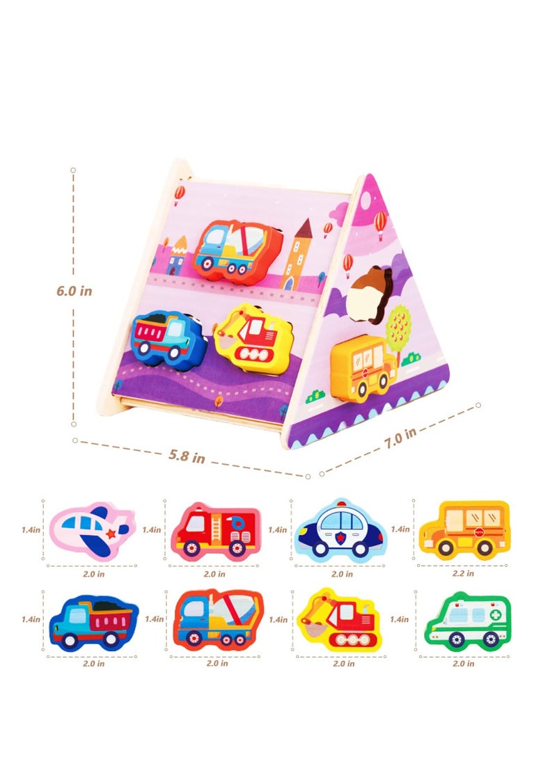 Excefore Wooden Toddler Puzzles Gifts Toys, Infant Kid Learning Educational, Transportation Jigsaw Shape Jigsaw Eco Friendly Child Kid Montessori Stem Travel Toy for 1 2 3 Year Old Boys Girls BabyWooden Toddle - Image 5