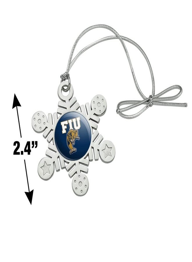 رسومات وأكثر: شعار جامعة فلوريدا الدولية الأساسي، زينة شجرة عيد الميلاد المعدنية على شكل ندفة ثلجية - Image 3