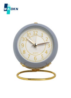 WAOKN Silent Children's Alarm Clock, Simple Multi-function Clock for Living Room and Bedroom, Metal Painted Round Frame, Round Glass Mask, Suitable for Children and Students Festivals and Birthday Gifts  - Image 1