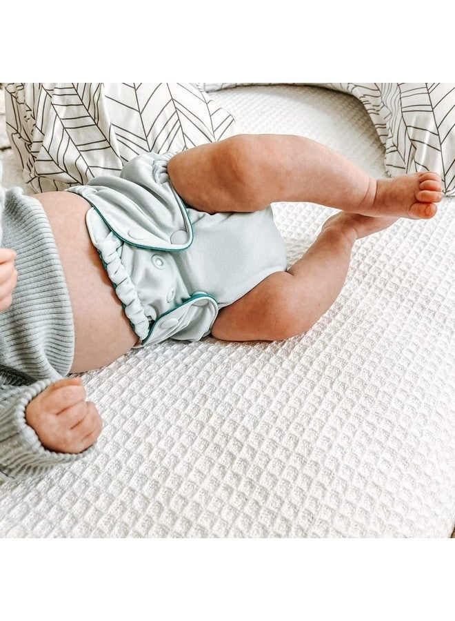 Esembly Cloth Diaper Outer Waterproof Cloth Diaper Cover Swim Diaper Leakproof And Breathable Layer Over Prefolds Flats Or Fitteds Reusable Diaper With Snap Closure Size 1 (717Lbs) Mist - Image 3