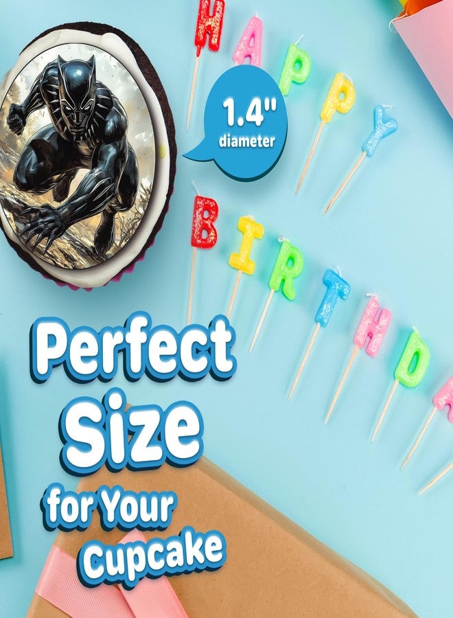 NATURAL BEHAVIOUR 30 x Edible Cupcake Toppers – Jungle Warrior Panther l Team Themed Collection of Edible Cake Decorations | Uncut Edible on Wafer Sheet - Image 4