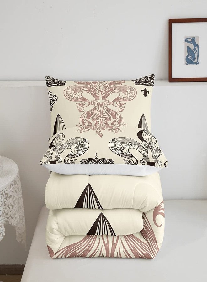 Feelyou Fleur-De-Lis Bedding Set Vintage European Pattern Comforter Set for Kids Boys Girls Boho Room Decor Comforter Bohemian Retro Quilt Set 3Pcs King Size - Image 5