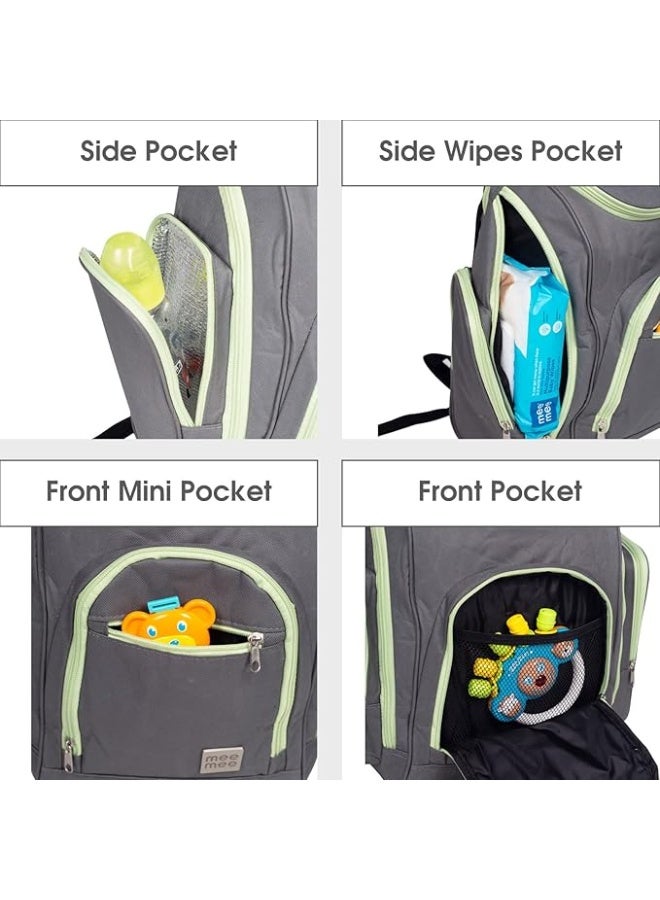 Mee Mee Maternity Diaper Bag | Spacious, Stylish, Functional, Convenient for Moms on the Go | Waterproof and Stain Resistant Travel Essential with Multiple Pockets and Diaper Changing Pad (Grey) - Image 3
