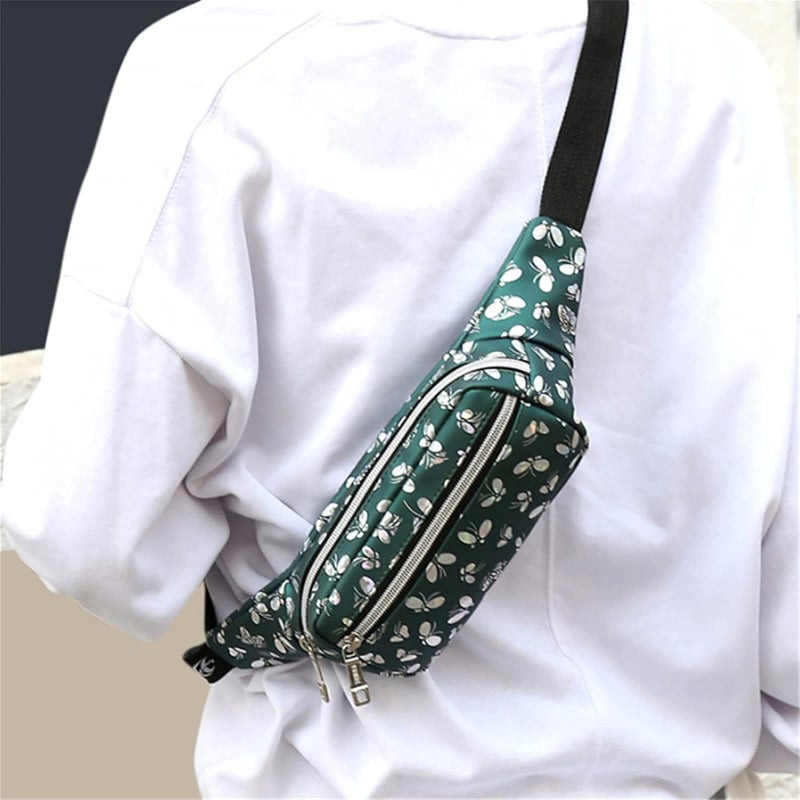 cheekyglo Fanny Packs for Women Men Shiny Waist Bags Water Resistent Waist Bum Bag for Festival Party Travel Rave Hiking Outdoor Activities,Green - Image 4