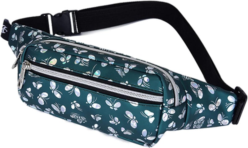 cheekyglo Fanny Packs for Women Men Shiny Waist Bags Water Resistent Waist Bum Bag for Festival Party Travel Rave Hiking Outdoor Activities,Green - Image 1
