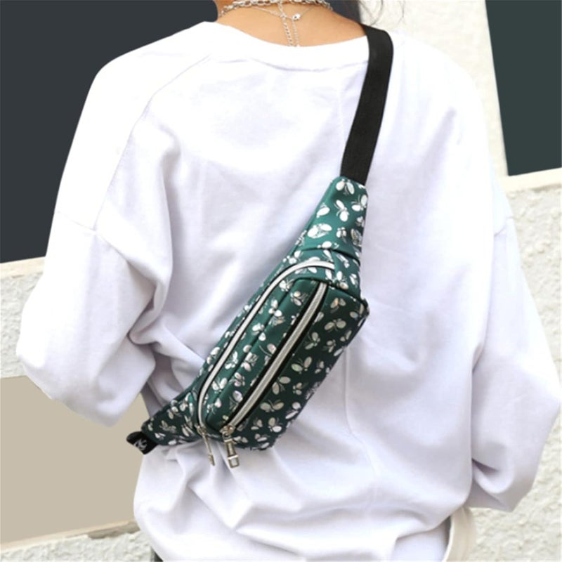 cheekyglo Fanny Packs for Women Men Shiny Waist Bags Water Resistent Waist Bum Bag for Festival Party Travel Rave Hiking Outdoor Activities,Green - Image 5