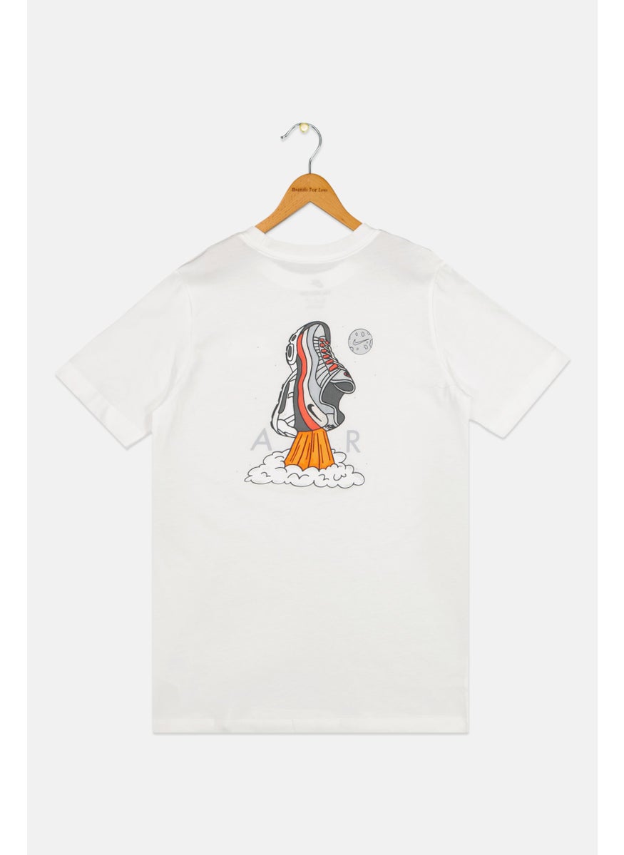 Nike Kids Girl Sportswear Fit Short Sleeve Training T-Shirts, White  - Image 2