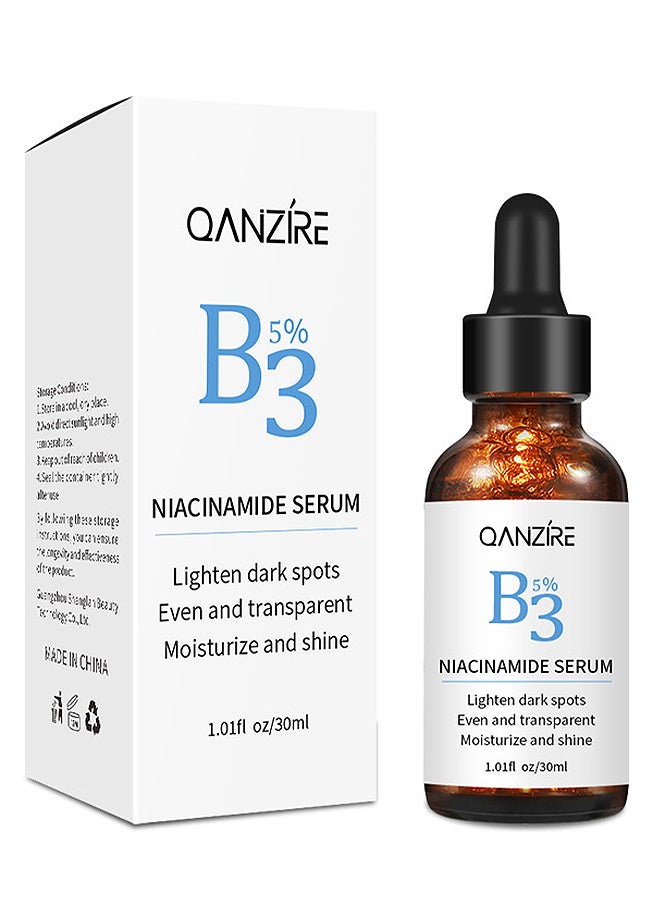 QANZIRE Vitamin B3 Niacinamide Serum, Niacinamide Face Serum For Women & Men, Skin Brightening Serum Face Care, Anti Aging Serum For Face, Dark Spot Remover Serum, Hydrating Serum, Even Skin Tone 30ml - Image 1