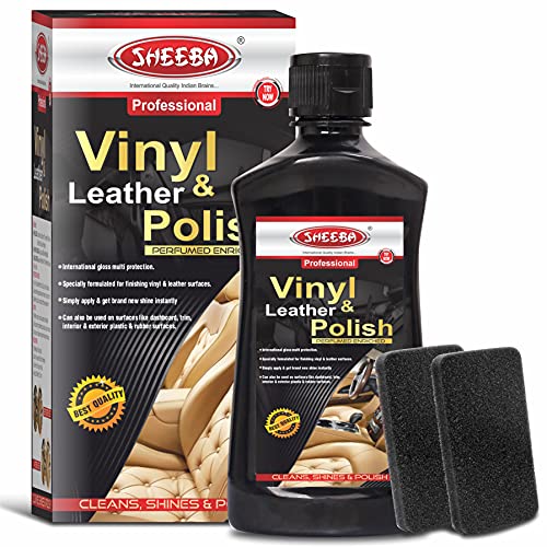 SHEEBA Vinyl & Leather Polish Conditioner Restorer Protectant for Long Lasting Shine. A Complete Car Dashboard Polish & Leather Vinyl Seats & Interior Surface Care 250mL (SLVOM0371) - Image 1