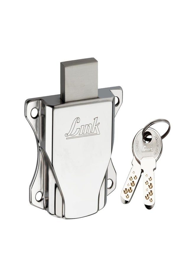 Link Furniture Lock I Wardrobe Lock I 8002 | 2 Keys Common Keys I for Cupboards, wardrobes, Cabinet furnitures and Electrical Panel I 20/25 mm Sliver Finish - Image 1