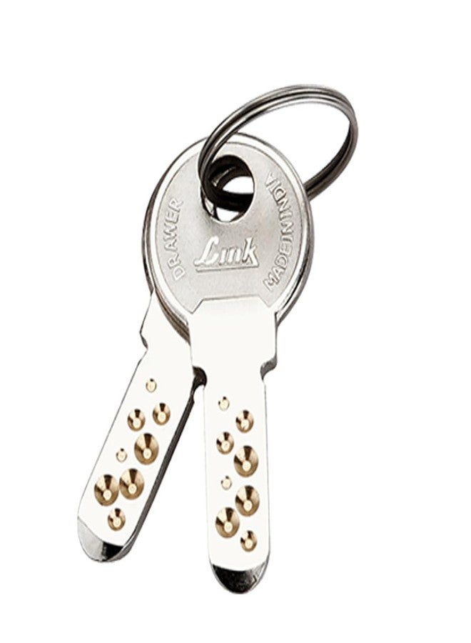 Link Furniture Lock I Wardrobe Lock I 8002 | 2 Keys Common Keys I for Cupboards, wardrobes, Cabinet furnitures and Electrical Panel I 20/25 mm Sliver Finish - Image 3