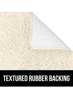 Gorilla Grip Gorilla Grip Premium Luxury Bath Rug, 30x20, Absorbent, Soft, Thick Shag, Bathroom Mat Rugs, Machine Wash, Microfiber Dries Quickly, Mats for Bath Room, Shower, Bathtub and Spa Floors, Ivory Cream  - Image 2