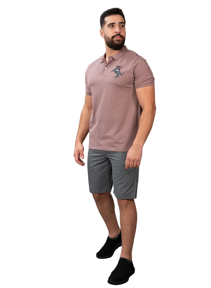 جيوردانو شورت رجالي قطن تويل بقصة ضيقة وخصر مطاطي لراحة فائقة