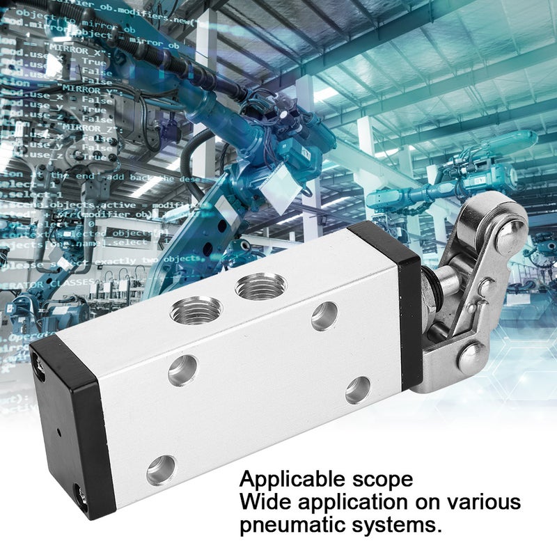 Hand Valve Two Position Five Way G1/4 Inch Mechanical Valve Aluminum Alloy Industrial Accessory XQ250612 - Image 3