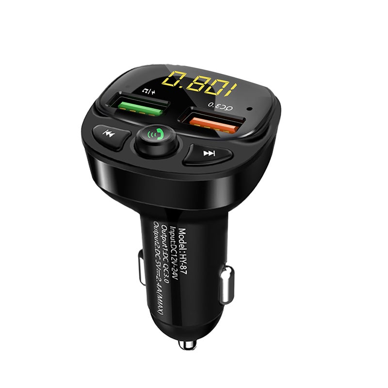 3.4A Dual USB Car BT5.0 FM QC 3.0 Quick Charge MP3/WMA/APE/FLAC/WAV Music Player Radio Adapter Hands-free - Image 1