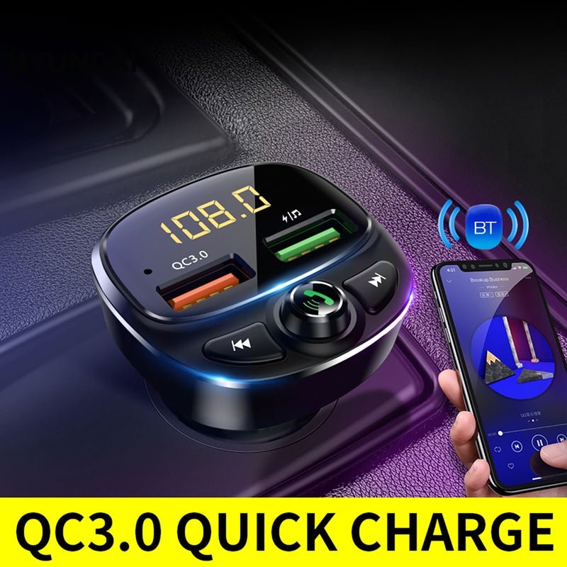 3.4A Dual USB Car BT5.0 FM QC 3.0 Quick Charge MP3/WMA/APE/FLAC/WAV Music Player Radio Adapter Hands-free - Image 4