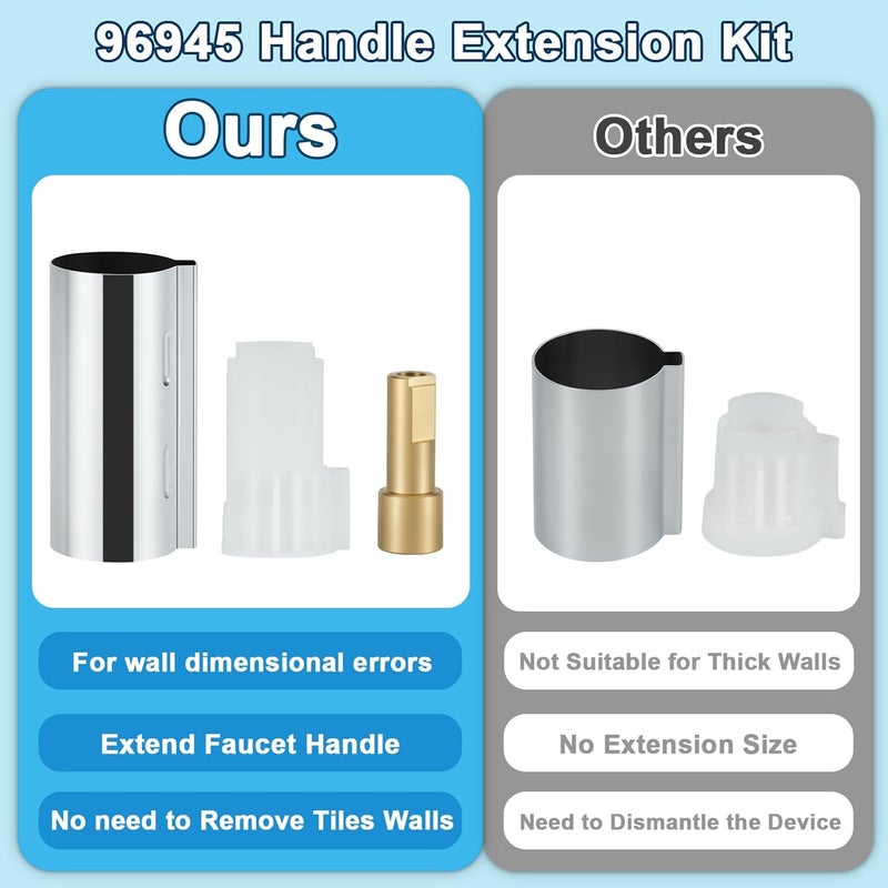 UCDETD 96945 Handle Extension Kit Replacement, Shower Valve Extension Kit Compatible with Moen Posi-Temp for Single Handle Tub and Shower Faucet, Chrome - Image 5
