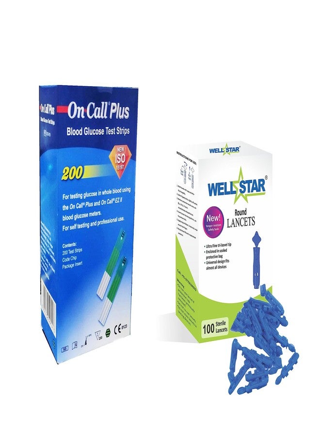 WELLSTAR إبر قياس السكر الدائرية من ويلستار مع 200 شريط اختبار أونكول بلس - Image 1
