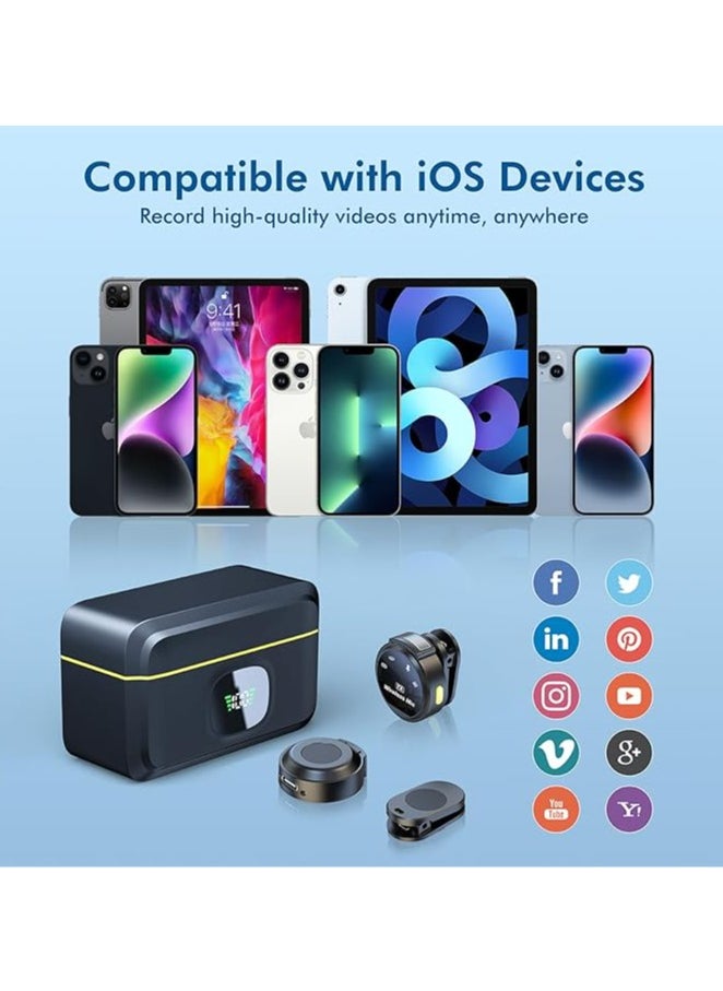 General - Professional Wireless Lavalier Microphone with Charging Case, 2 Mini Wireless Noise Cancelling Microphones for iPhone iPad, 4 Pickup Modes, Battery Life - Image 1