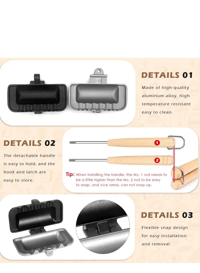 صانعة ساندويتشات غير لاصقة مزدوجة الجوانب ومحمصة هوت دوج - مقلاة متعددة الاستخدامات للجبن المشوي والإفطار للفطائر والعجة والخبز المحمص والمزيد! مثالية للوجبات السريعة والسهلة. - Image 3