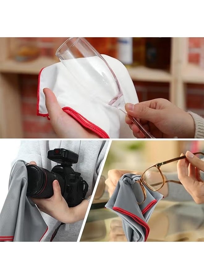 4pcs Wine Glass Polishing Cloth Large Microfiber Cleaning Cloth Cotton-Free Towel for Drying Wine Glasses Cleaning Window Goblet Tableware Glassware (White) - Image 5