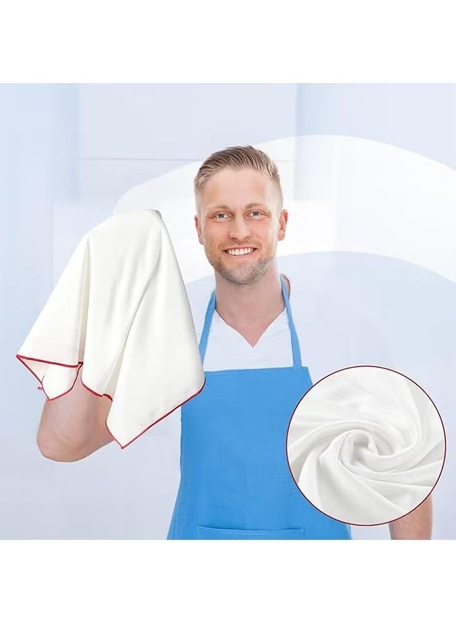 4pcs Wine Glass Polishing Cloth Large Microfiber Cleaning Cloth Cotton-Free Towel for Drying Wine Glasses Cleaning Window Goblet Tableware Glassware (White) - Image 2