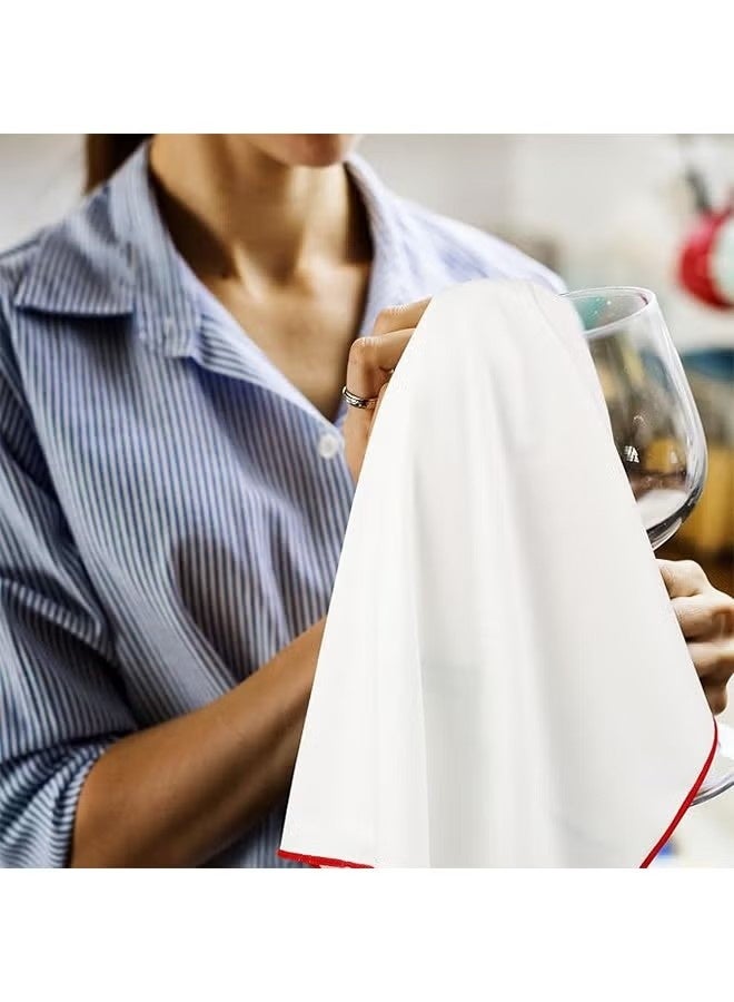 4pcs Wine Glass Polishing Cloth Large Microfiber Cleaning Cloth Cotton-Free Towel for Drying Wine Glasses Cleaning Window Goblet Tableware Glassware (White) - Image 4