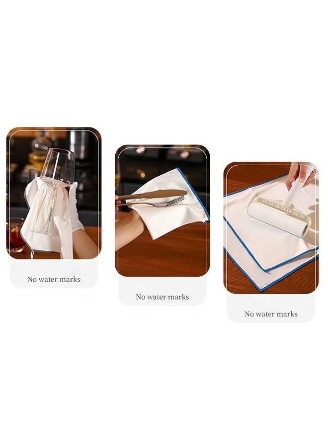 4pcs Wine Glass Polishing Cloth Large Microfiber Cleaning Cloth Cotton-Free Towel for Drying Wine Glasses Cleaning Window Goblet Tableware Glassware (White) - Image 3