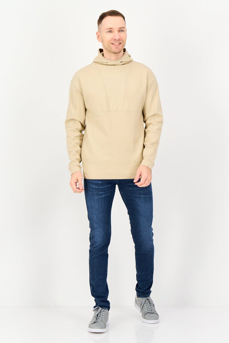 Celio هودي رجالي بأكمام طويلة سادة، تان - Image 3