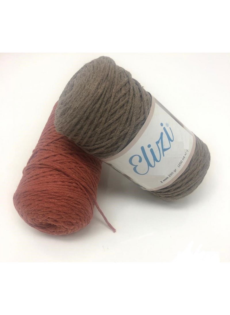 CICI - Brown Macrame Rope 2 mm 250 G - Image 1