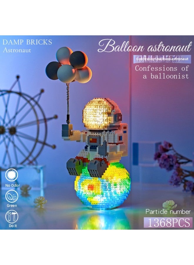 Love Chocolate Astronaut Penholder Building Blocks Micro-Diamond Assembled Toys Men And Women's Birthday Valentine's Day 520 Gifts-Color:6906 Confession Earth Astronaut - Image 1