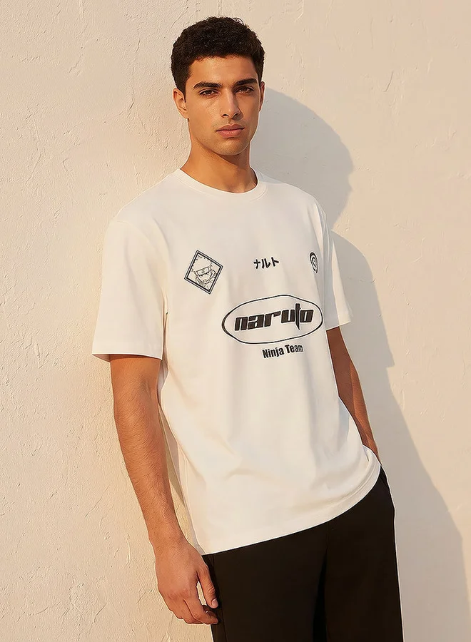 اس بي كاركترز Naruto Men Regular Fit Crew Neck Short Sleeves T-shirt