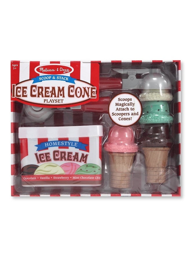 Melissa & Doug Scoop & Stack Ice Cream Cone Playset - Image 2