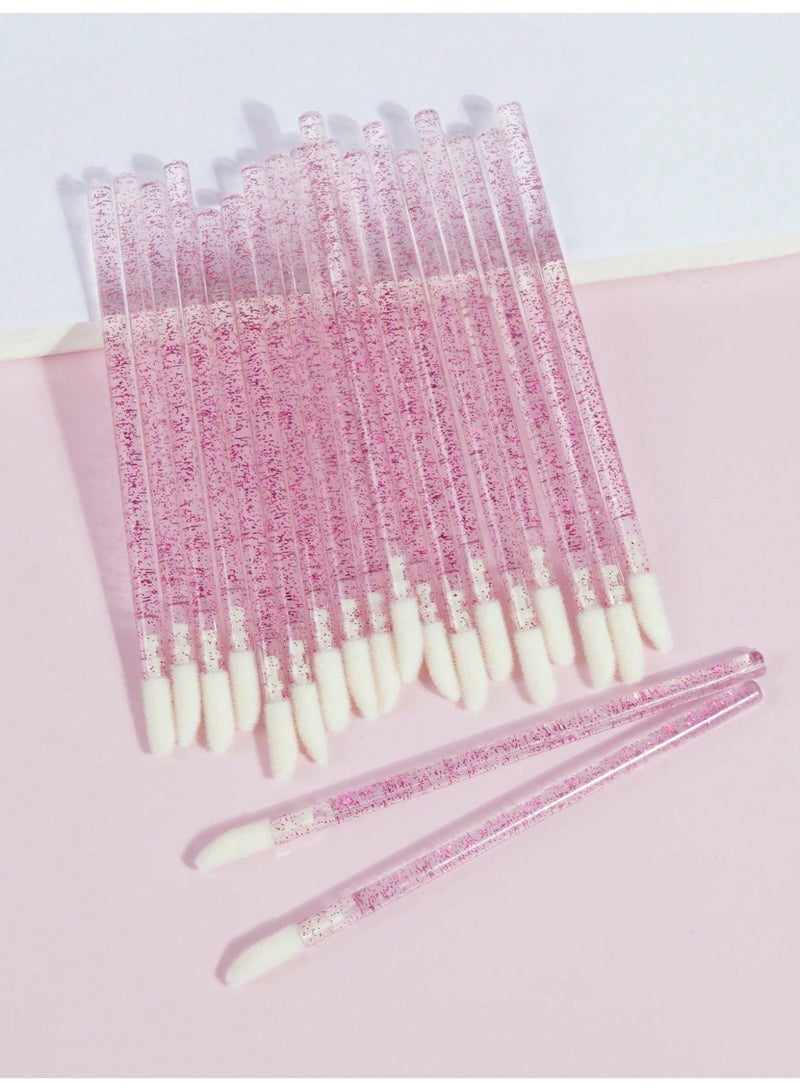 MAANGE Disposable Lip Brush Kit, 20 Brushes Per Pack, Purple Crystal Handle (Purple) - Image 2