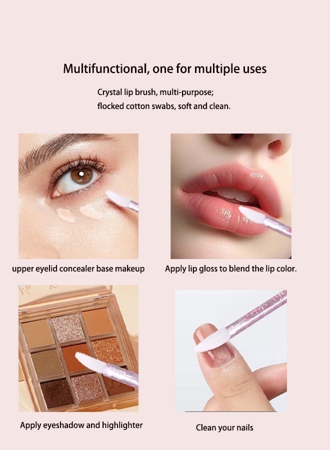 MAANGE Disposable Lip Brush Kit, 20 Brushes Per Pack, Purple Crystal Handle (Purple) - Image 4