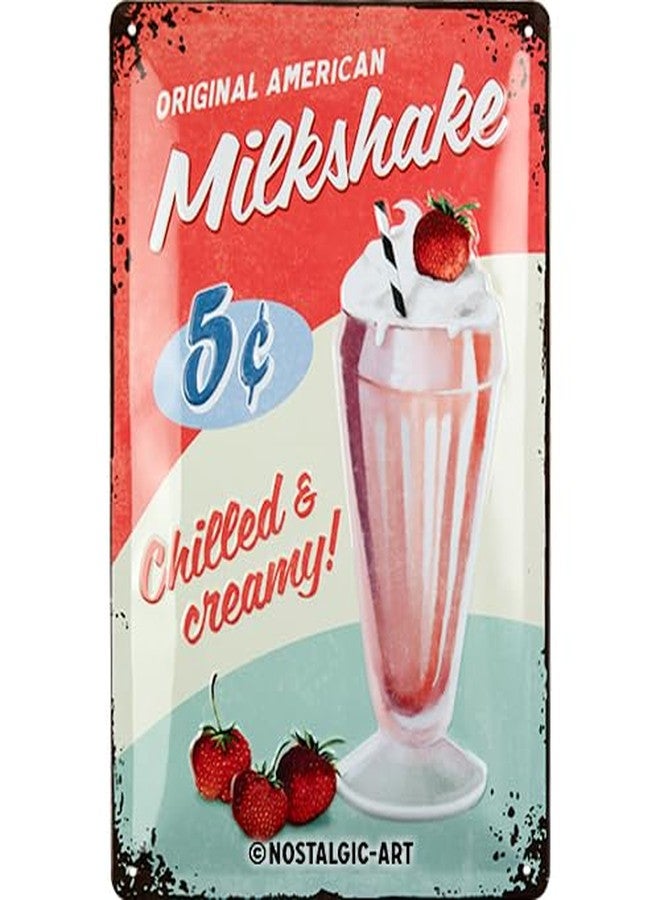Nostalgic Art Nostalgic-Art Retro Tin Sign, 7.9" x 11.8", USA Diner Milkshake - Gift idea for USA & Diner fans, Metal Plaque, Vintage design for wall decoration - Image 1
